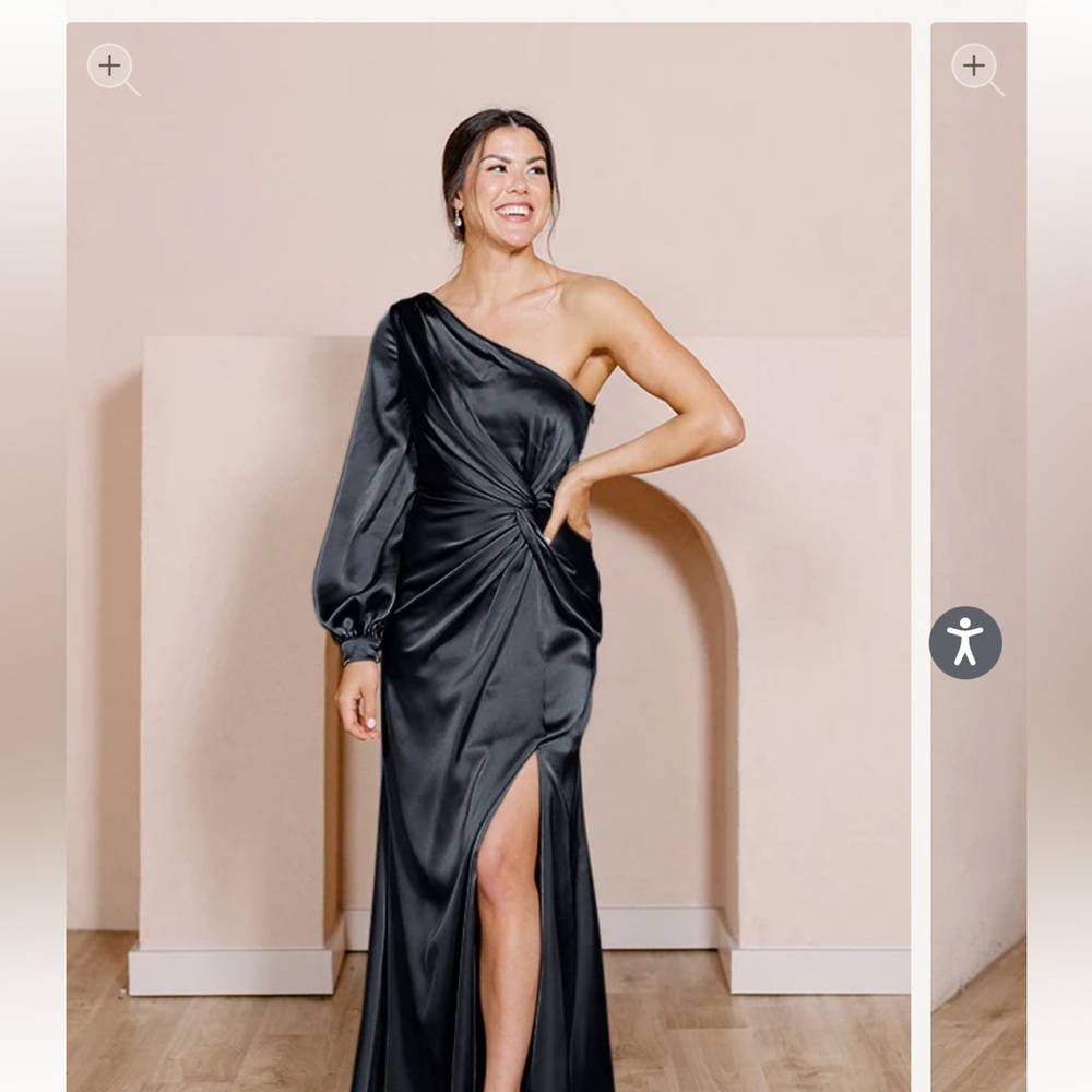 Revelry Aurora dress - size 6 - black satin